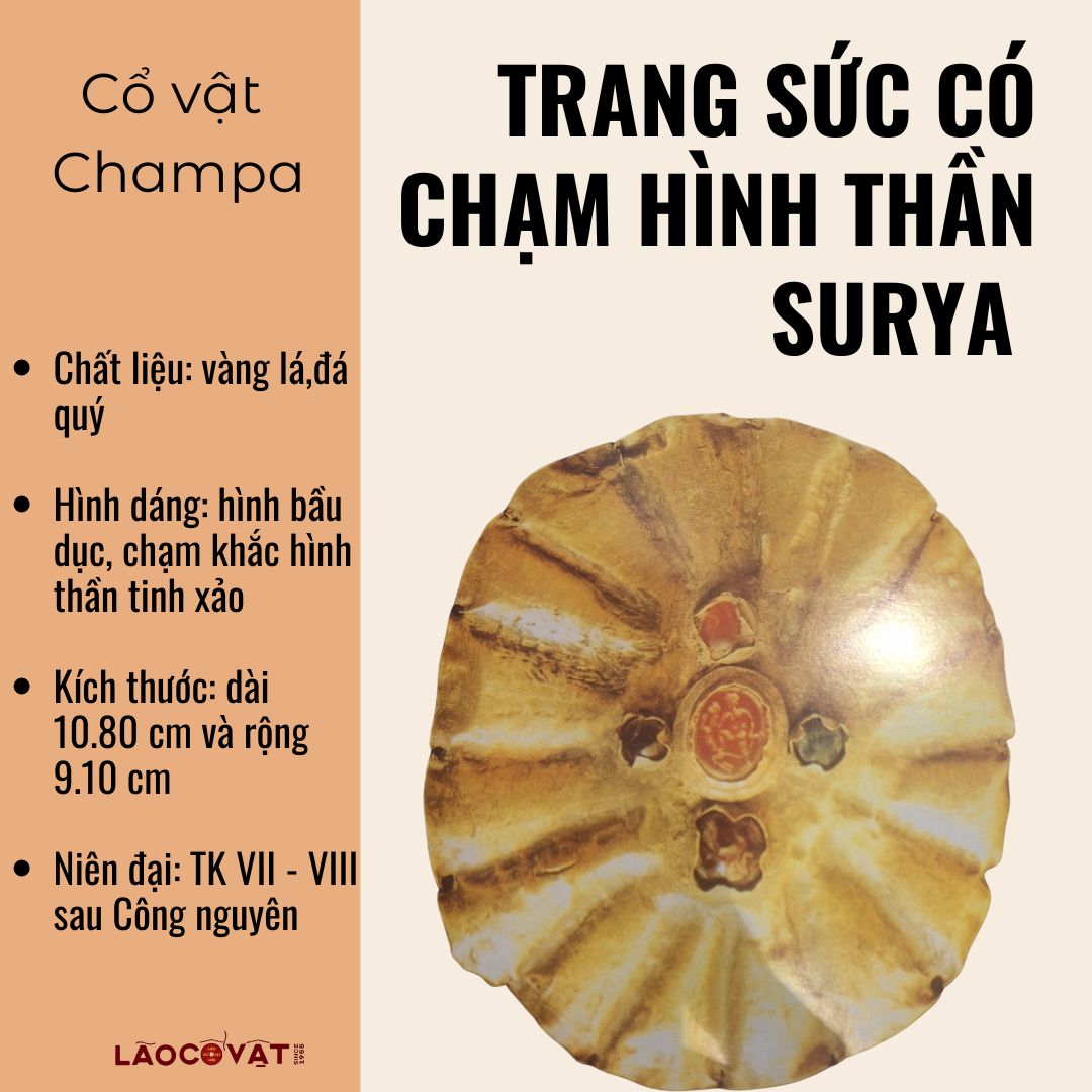 TRANG SỨC CÓ CHẠM HÌNH THẦN SURYA - ORNAMENTS CARVED IN THE SHAPE OF SURYA