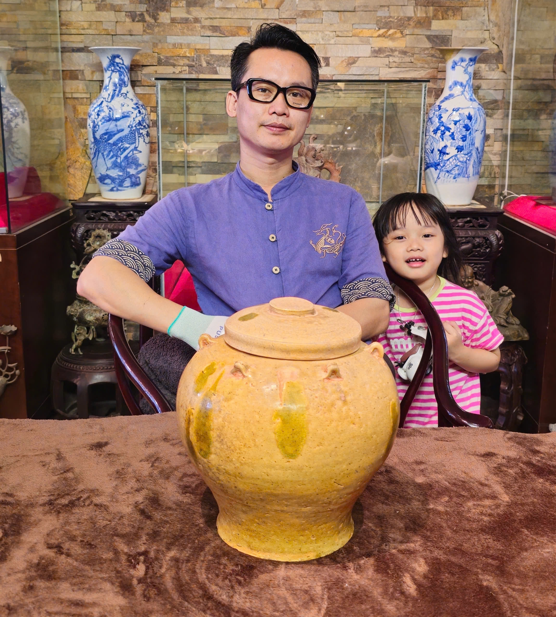Lọ Gốm 6 Chấu đầu Công Nguyên