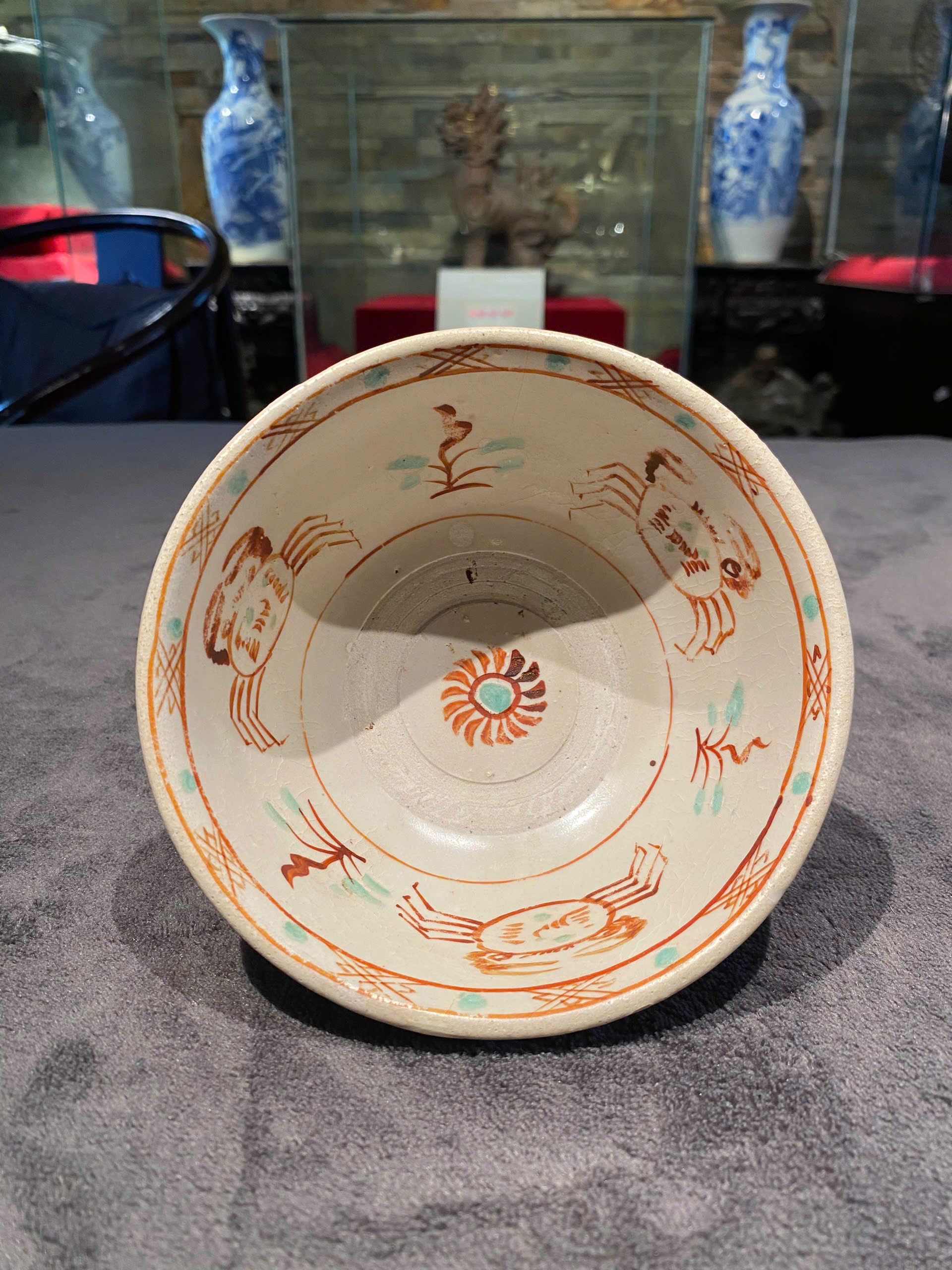 Bát vẽ cua Chu Đậu Tam thái