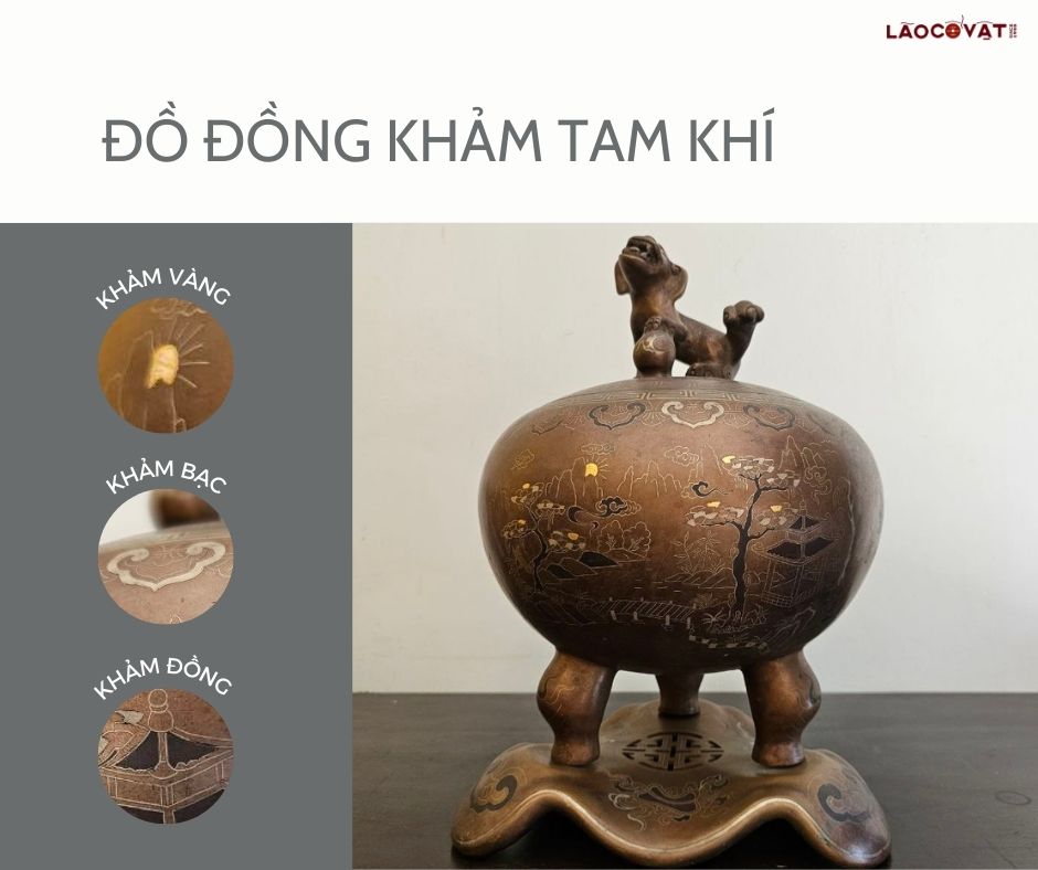 Khảm tam khí trên đồ đồng