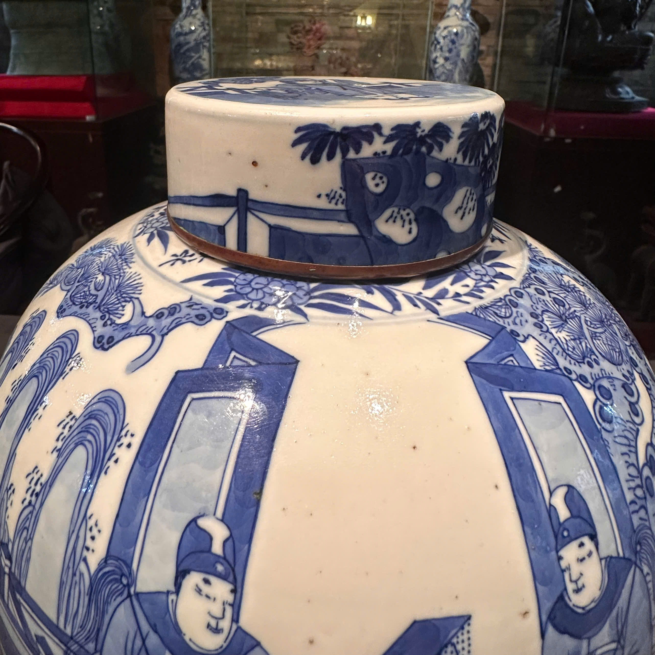 Chum sứ Thanh Hoa, men xanh lam, TK 19