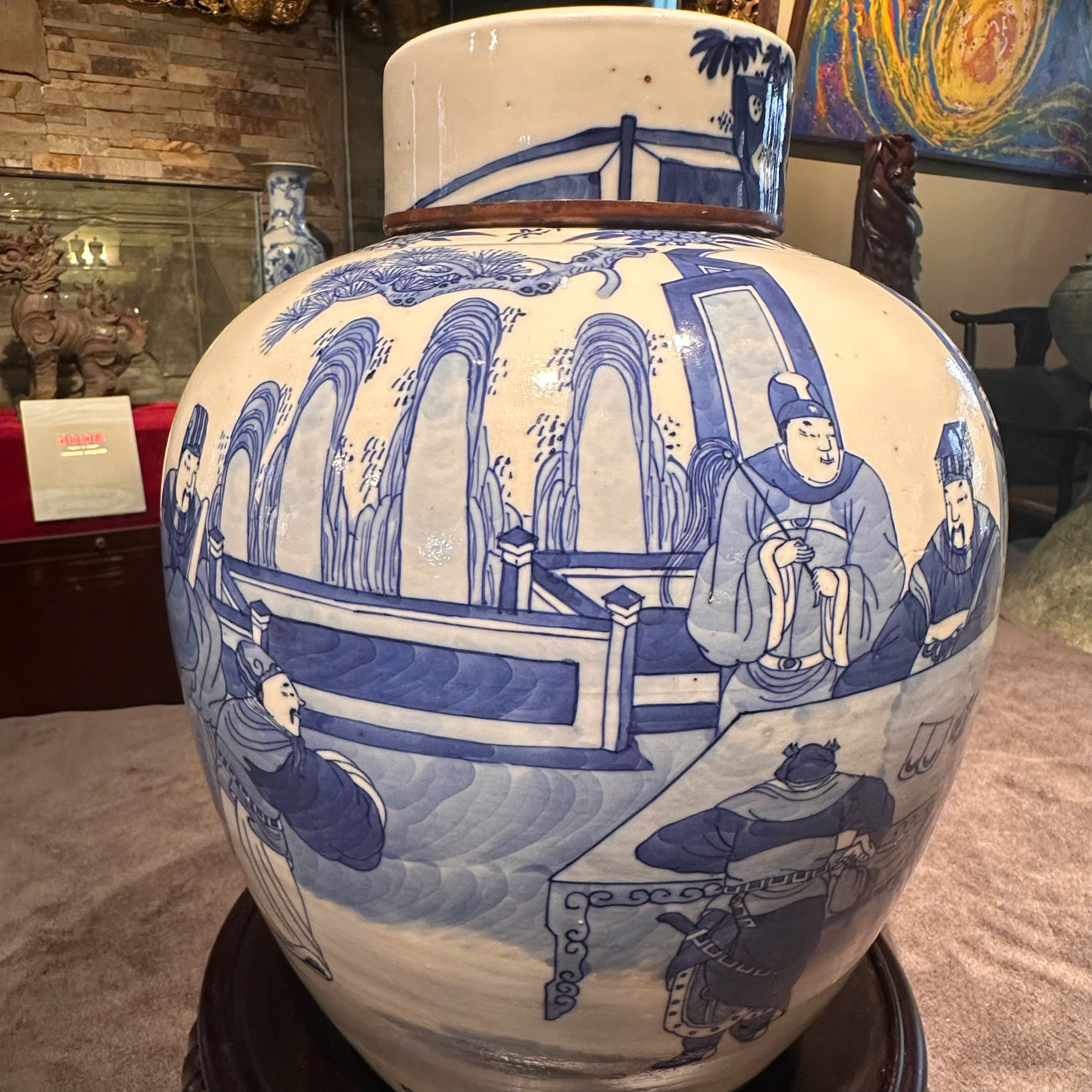 Chum sứ Thanh Hoa, men xanh lam, TK 19