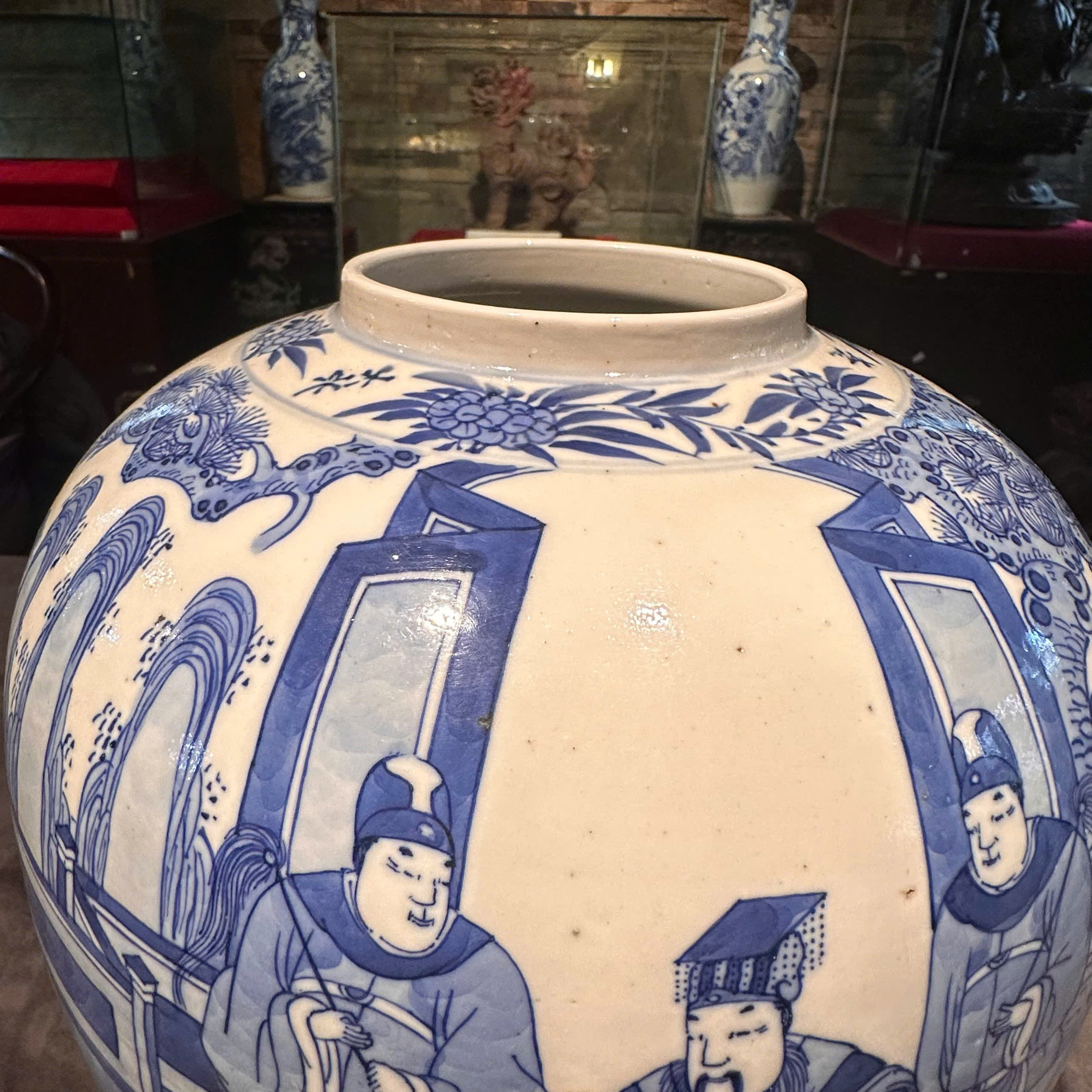 Chum sứ Thanh Hoa, men xanh lam, TK 19