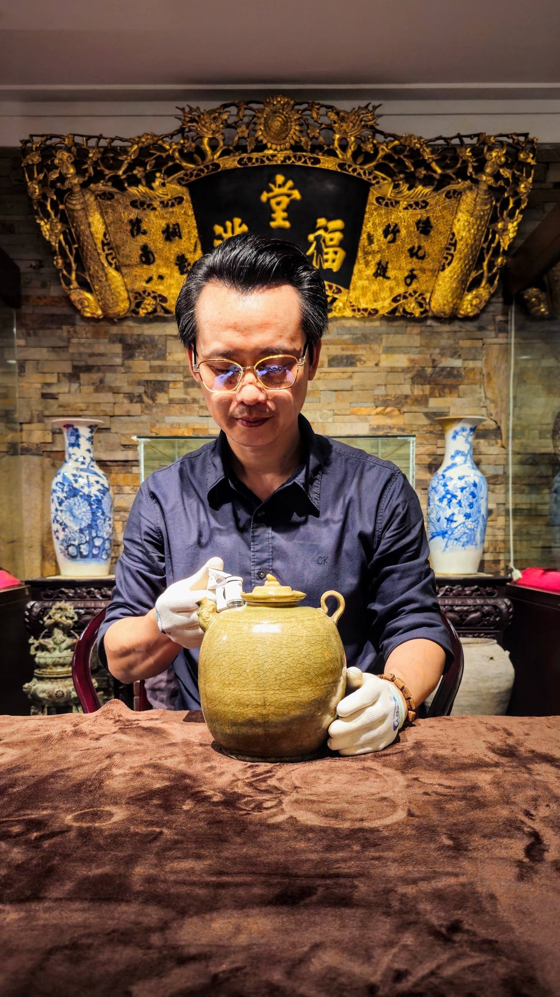 Ấm Men Ngọc Xanh Dưa Trần-Lê