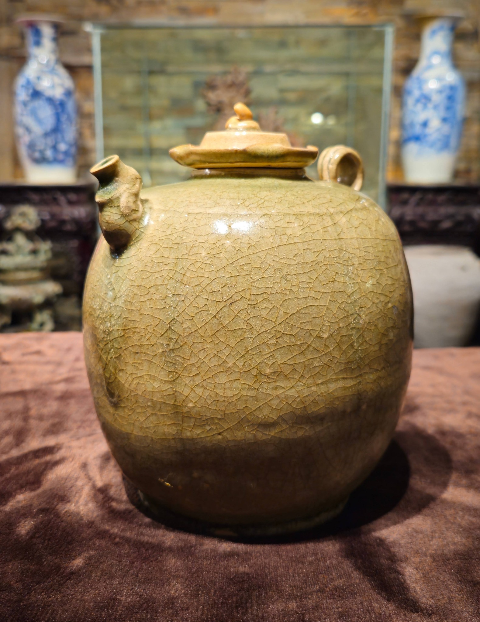 Ấm Men Ngọc Xanh Dưa Trần-Lê